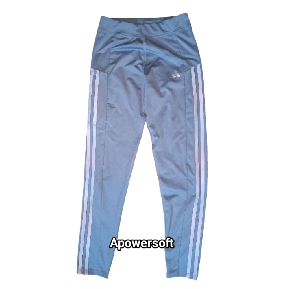 Adidas Grey-Blue Leggings with Ombre Stripes